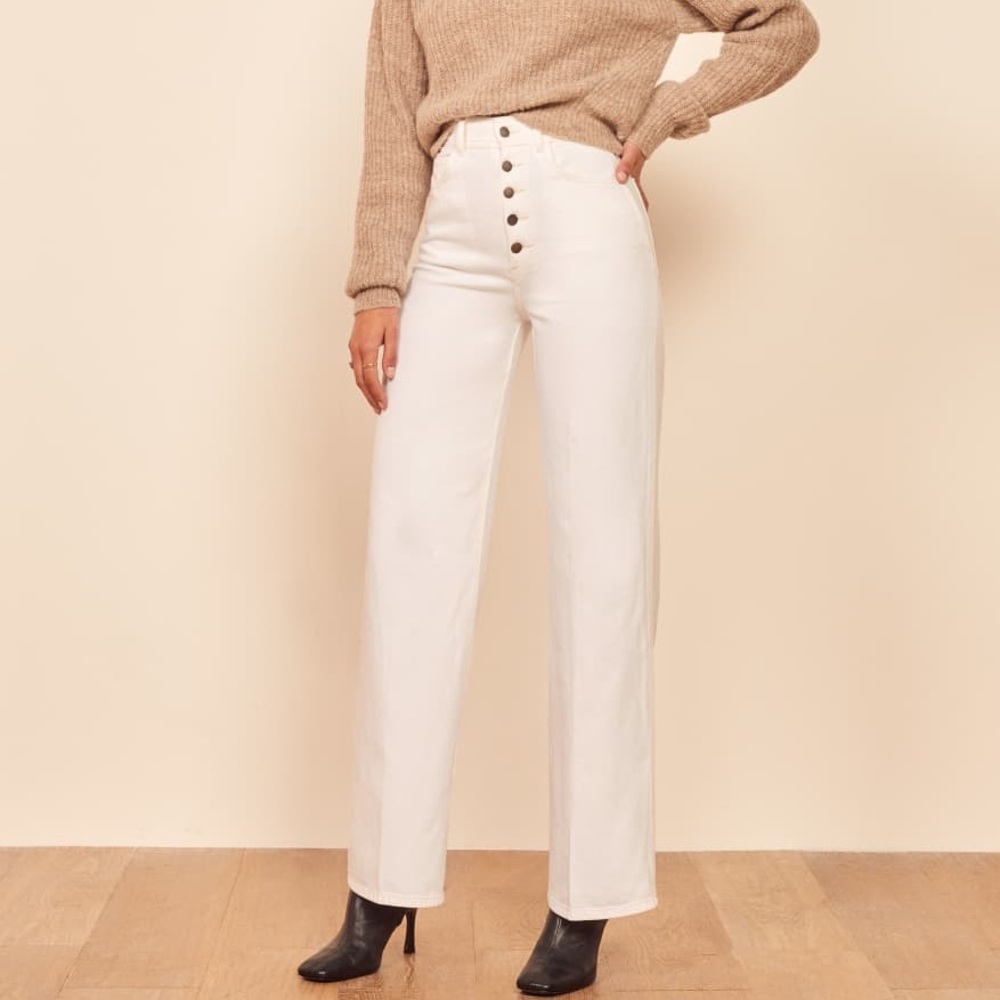 Reformation Olive Jean - White NWT